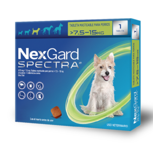 Nexgard Spectra M 7.6-15kg/16.7-33lb Antigarrapatas, Antipulgas Y Antiparasitario Interno.