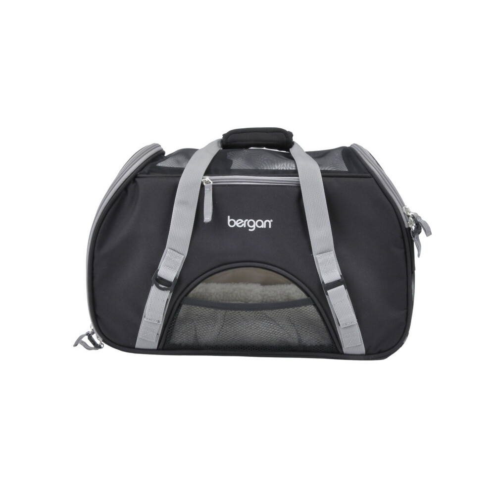 Bergan Comfort Bulto De Viaje Para Mascotas Negro Y Gris Grande
