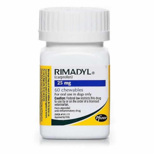Rimadyl 25mg Antiinflamatorio Analgesico Y Antipiretico Para Perros 1 Tableta