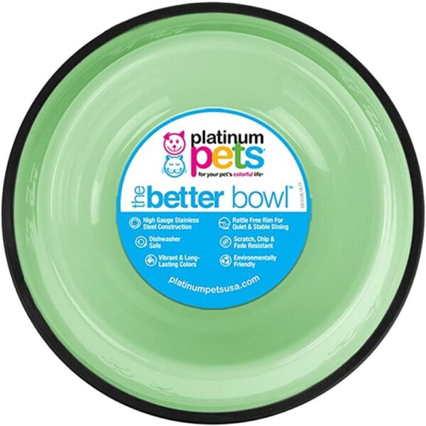 Platinuim Pets Plato Verde Menta De Acero Inoxidable Para Mascotas 6oz