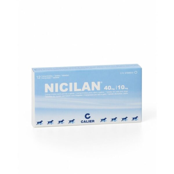 Nicilan 40mg/10mg Antibiotico A Base De Amoxicilina + Acido Clavulánico 12 Tabletas
