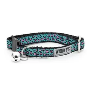 The Worthy Dog Collar Ajustable Guepardo Azul Para Gatos 10"