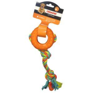Chomper Tredz Rubber Tire Cuerda Con Rueda De Caucho Para Perros 10"
