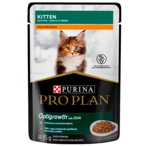 Purina Pro Plan Kitten Optigrowth Alimento Humedo de Pollo para Gatitos 85grs