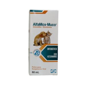 Alfamox-Muco Medicamento para Enfermedades Respiratoria en Mascotas 12 capsulas