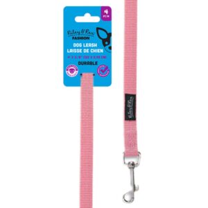 Riley & Rex Correa Nailon Rosa para Perros 4'x 3/8"