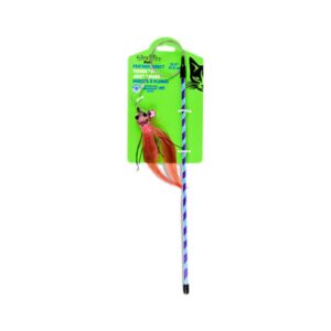 Riley & Rex Juguete Interactivo de Varita y Cuerda con insecto Rosa para Gatos 12.4"